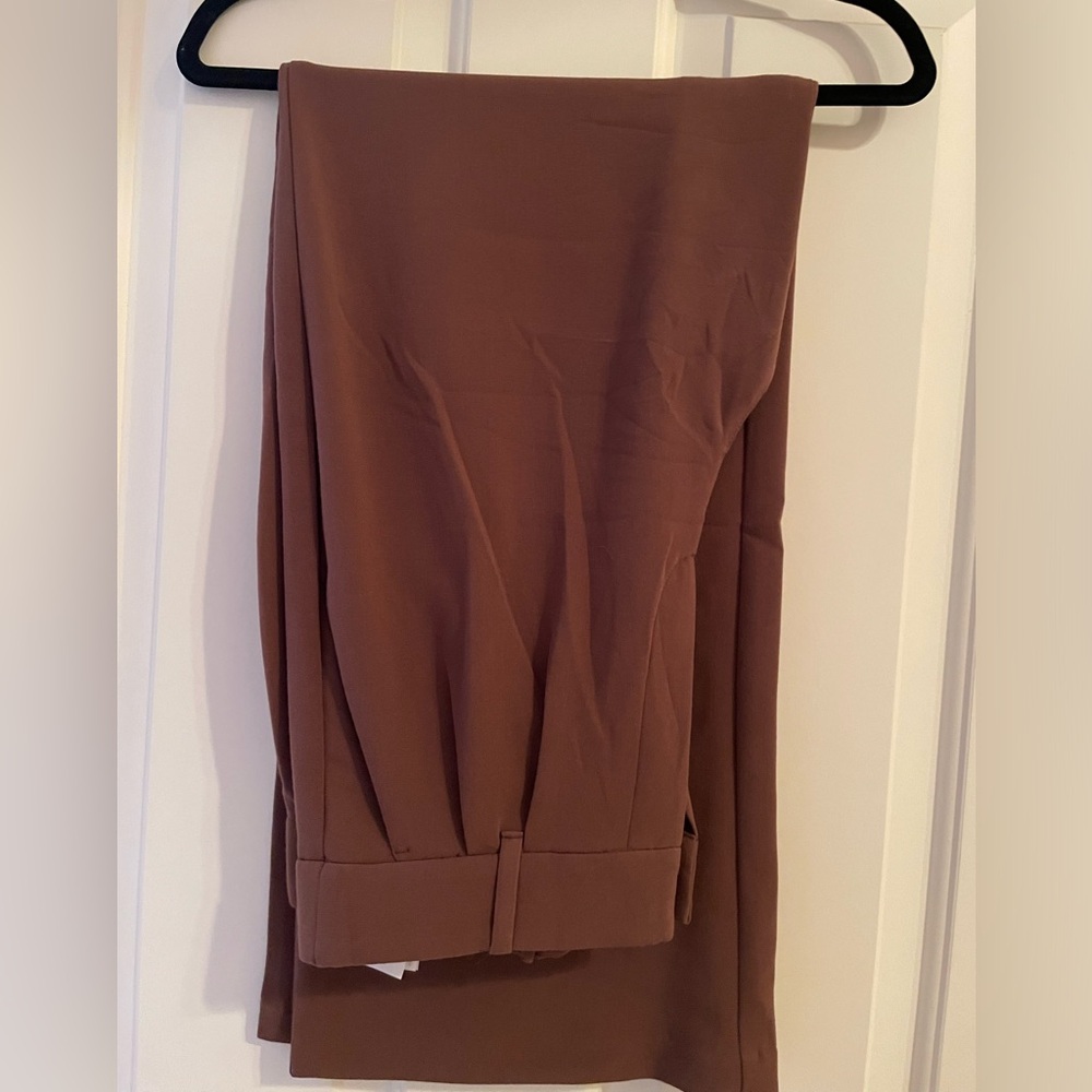 Abercrombie & Fitch Tailored Wide Leg Pants, Brown, Size Medium